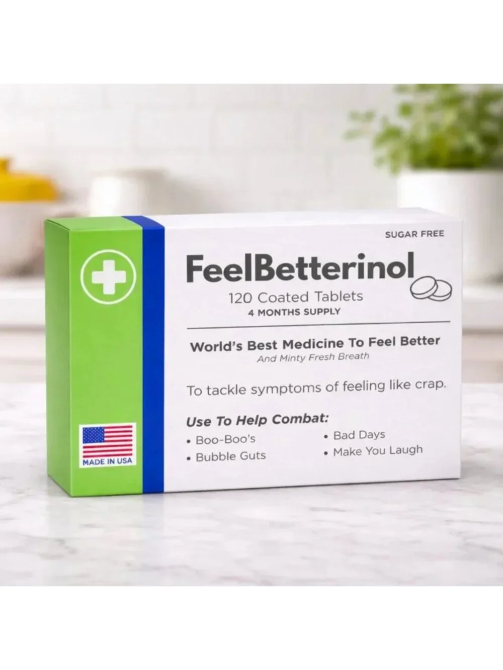 Feel Betterinol Funny Get Well Gag Gift | 120 Sugar-Free Mint Tablets